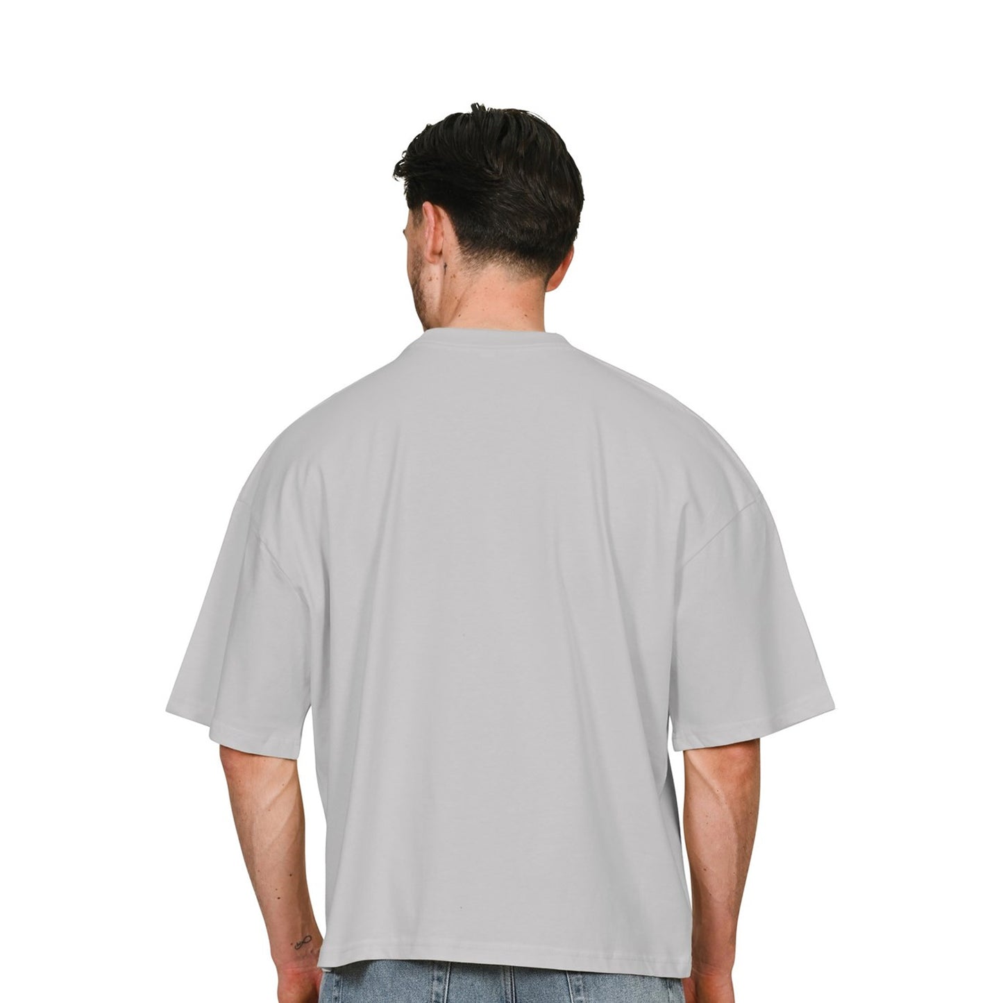 Lunar Grey - Back - Casual Classics Unisex Adult Combed Ringspun Cotton Boxy Oversized T-Shirt