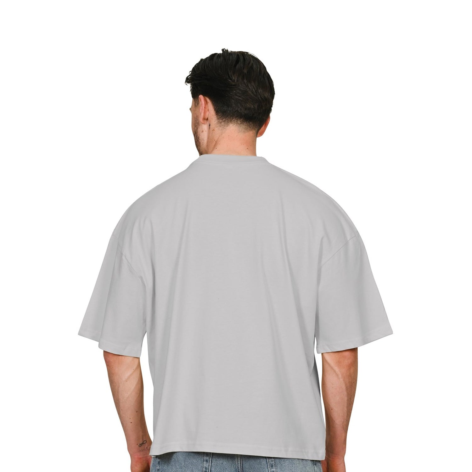 Lunar Grey - Back - Casual Classics Unisex Adult Combed Ringspun Cotton Boxy Oversized T-Shirt