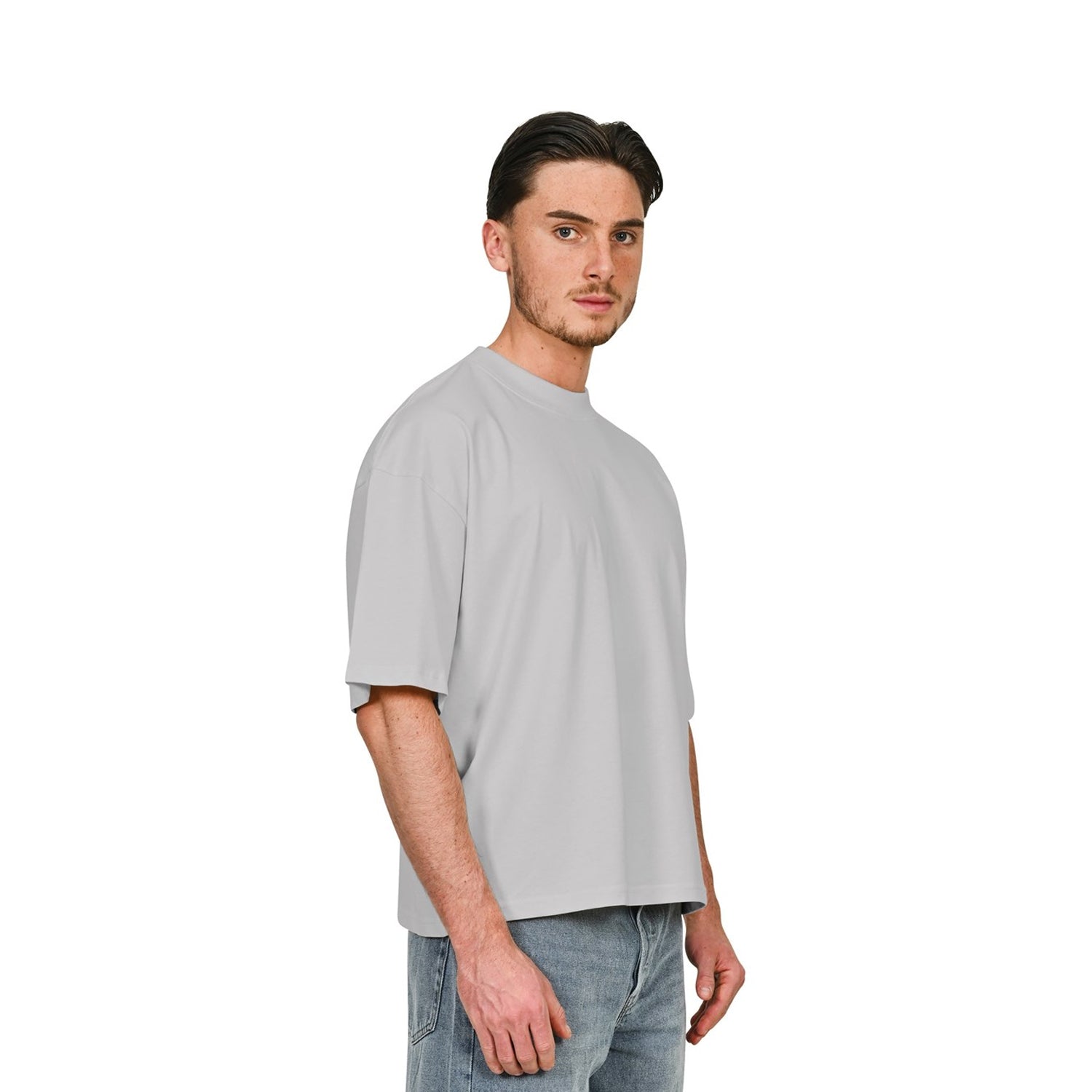 Lunar Grey - Side - Casual Classics Unisex Adult Combed Ringspun Cotton Boxy Oversized T-Shirt