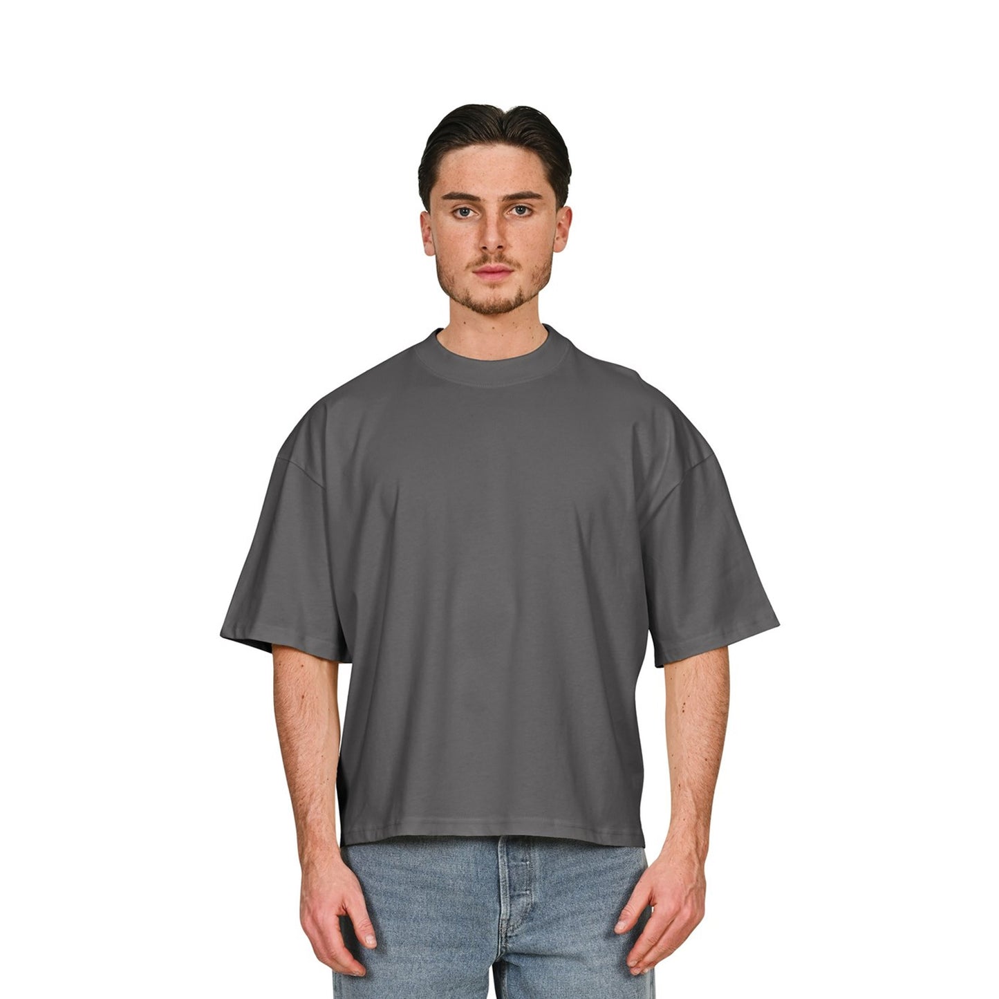 Charcoal - Front - Casual Classics Unisex Adult Combed Ringspun Cotton Boxy Oversized T-Shirt