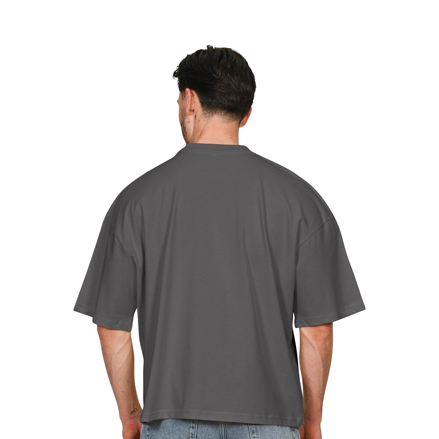 Charcoal - Back - Casual Classics Unisex Adult Combed Ringspun Cotton Boxy Oversized T-Shirt