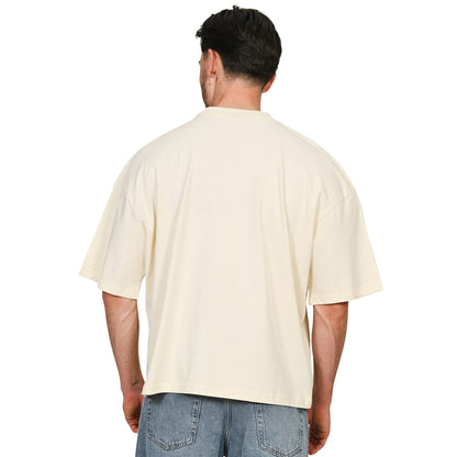Ecru - Side - Casual Classics Unisex Adult Combed Ringspun Cotton Boxy Oversized T-Shirt