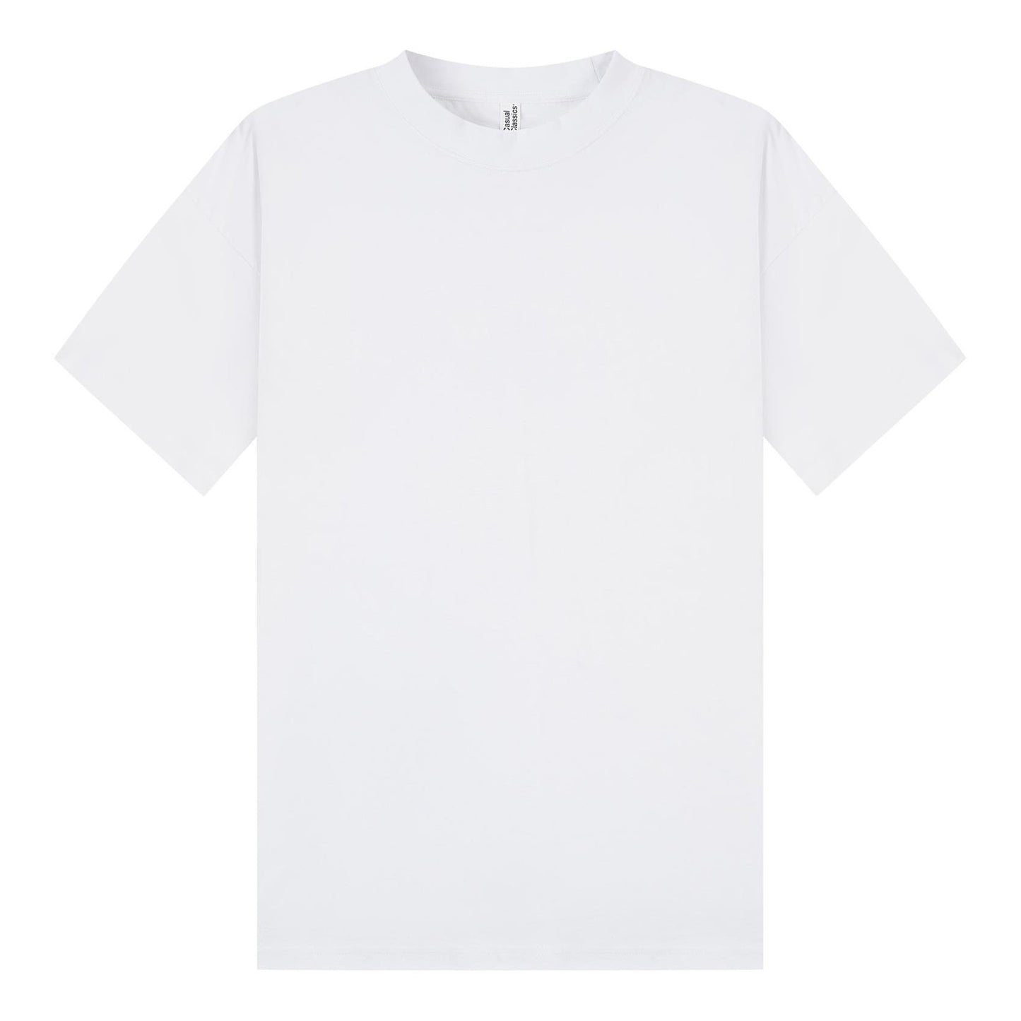 White - Front - Casual Classics Unisex Adult Combed Ringspun Cotton Boxy Oversized T-Shirt