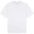 White - Front - Casual Classics Unisex Adult Interlock Combed Ringspun Cotton Extended Neckline Oversized T-Shirt