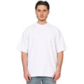White - Side - Casual Classics Unisex Adult Interlock Combed Ringspun Cotton Extended Neckline Oversized T-Shirt