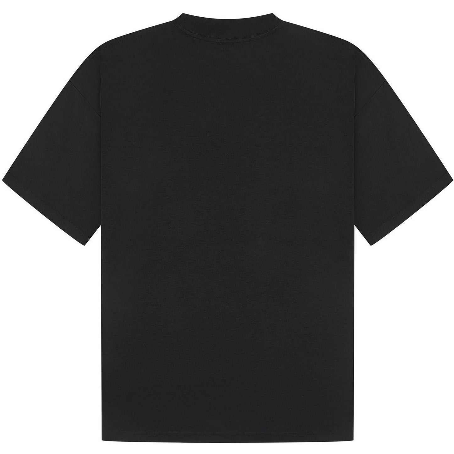 Black - Back - Casual Classics Unisex Adult Interlock Combed Ringspun Cotton Extended Neckline Oversized T-Shirt
