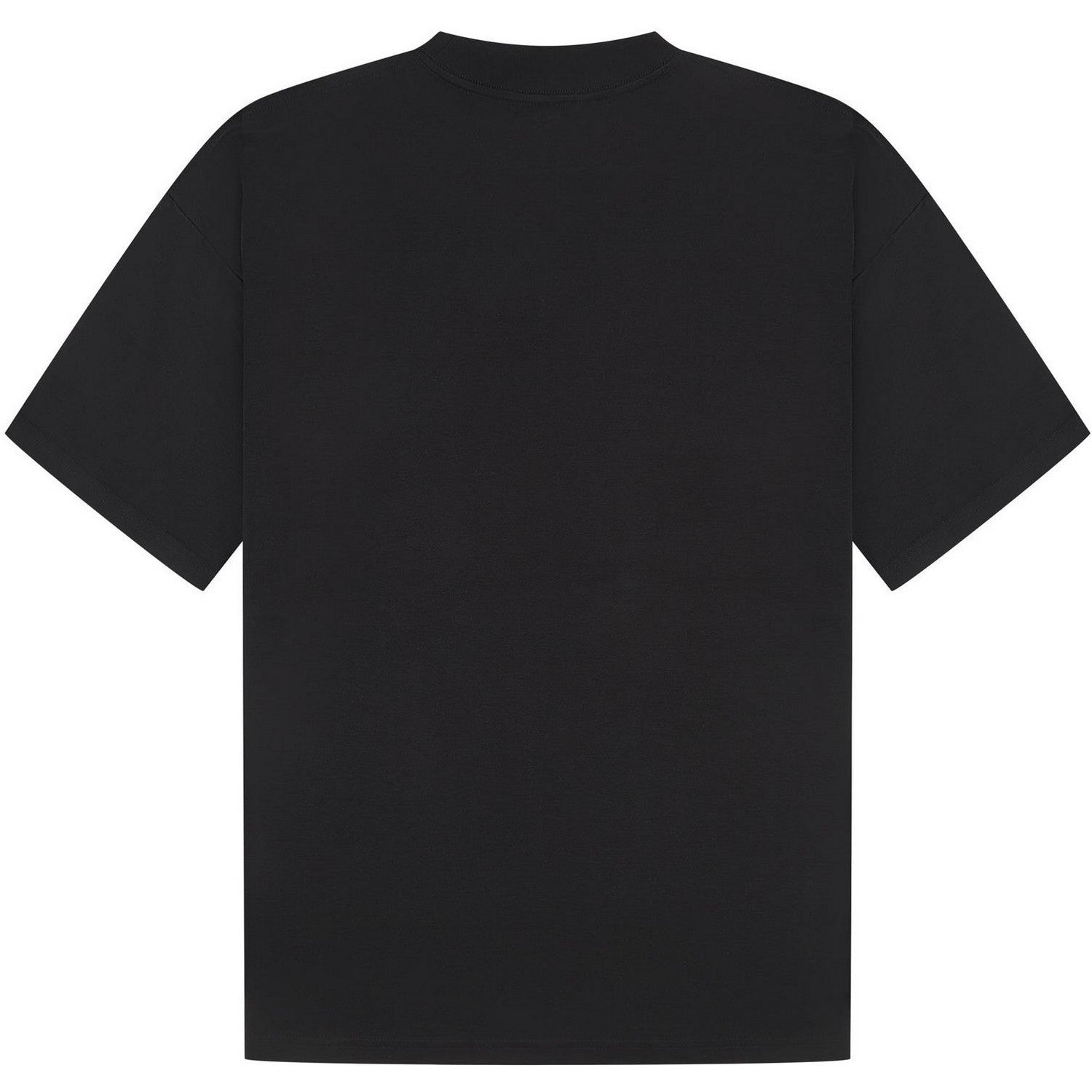 Black - Back - Casual Classics Unisex Adult Interlock Combed Ringspun Cotton Extended Neckline Oversized T-Shirt