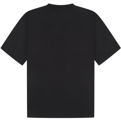 Black - Back - Casual Classics Unisex Adult Interlock Combed Ringspun Cotton Extended Neckline Oversized T-Shirt