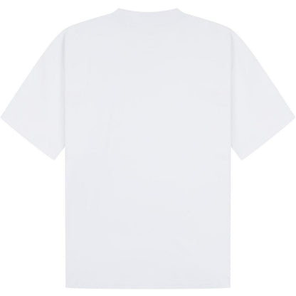 White - Back - Casual Classics Unisex Adult Interlock Combed Ringspun Cotton Extended Neckline Oversized T-Shirt