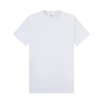White - Front - Casual Classics Unisex Adult Combed Ringspun Cotton Extended Neckline Tall Oversized T-Shirt