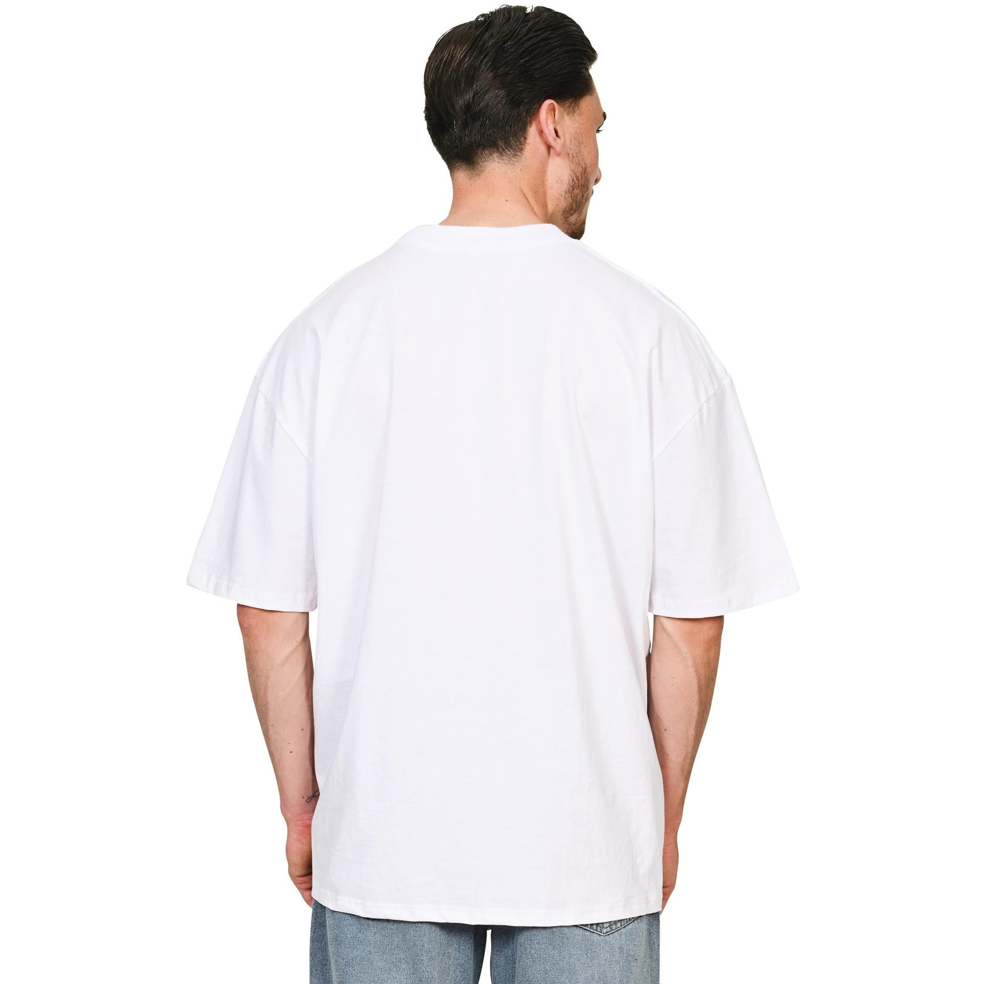White - Lifestyle - Casual Classics Unisex Adult Combed Ringspun Cotton Extended Neckline Tall Oversized T-Shirt