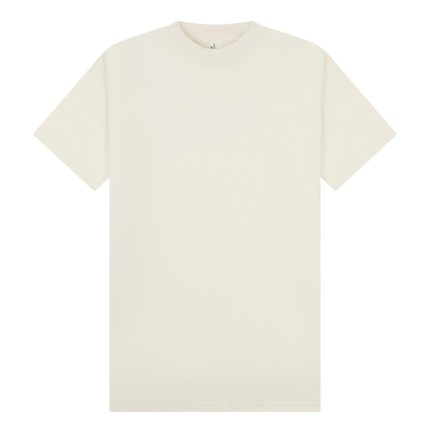 Ecru - Front - Casual Classics Unisex Adult Combed Ringspun Cotton Extended Neckline Tall Oversized T-Shirt