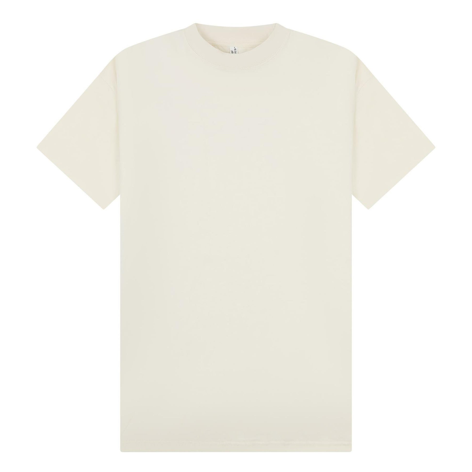 Ecru - Front - Casual Classics Unisex Adult Combed Ringspun Cotton Extended Neckline Tall Oversized T-Shirt