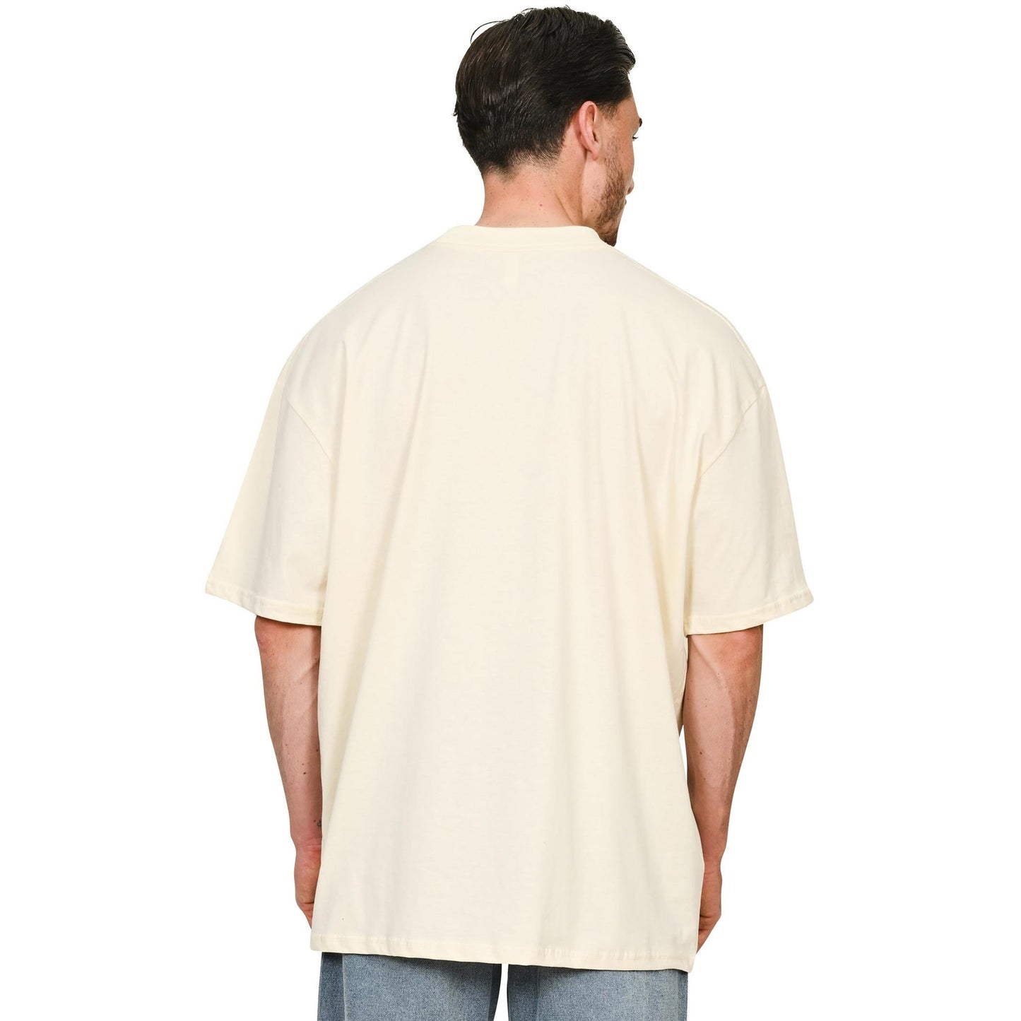 Ecru - Lifestyle - Casual Classics Unisex Adult Combed Ringspun Cotton Extended Neckline Tall Oversized T-Shirt