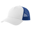 White-Royal Blue - Front - Atlantis Rapper 5 Panel Cotton Sustainable Trucker Cap