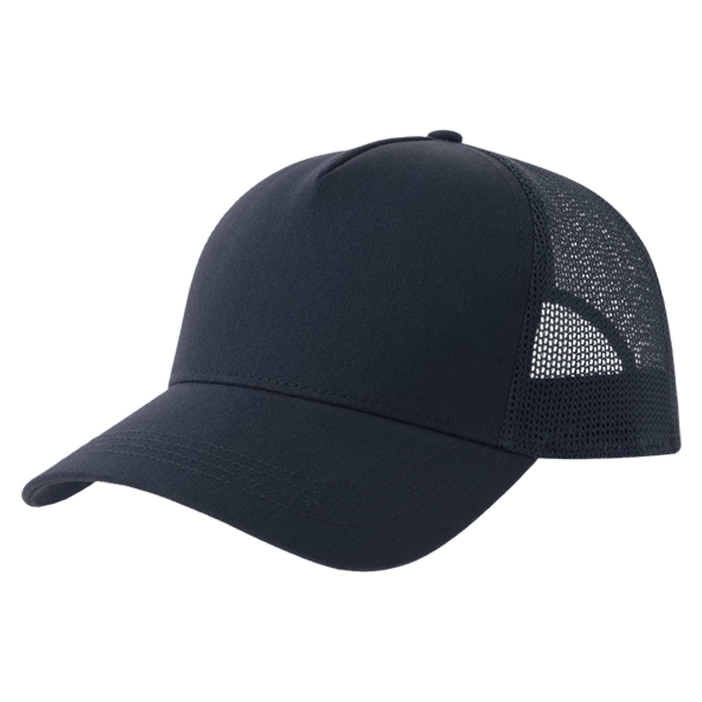 Navy - Front - Atlantis Rapper 5 Panel Cotton Sustainable Trucker Cap