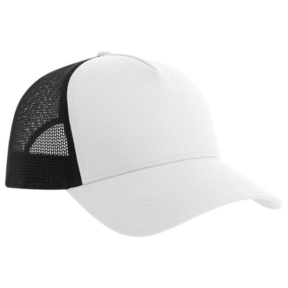 White-Black - Back - Atlantis Rapper 5 Panel Cotton Sustainable Trucker Cap