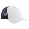 White-Navy - Back - Atlantis Rapper 5 Panel Cotton Sustainable Trucker Cap