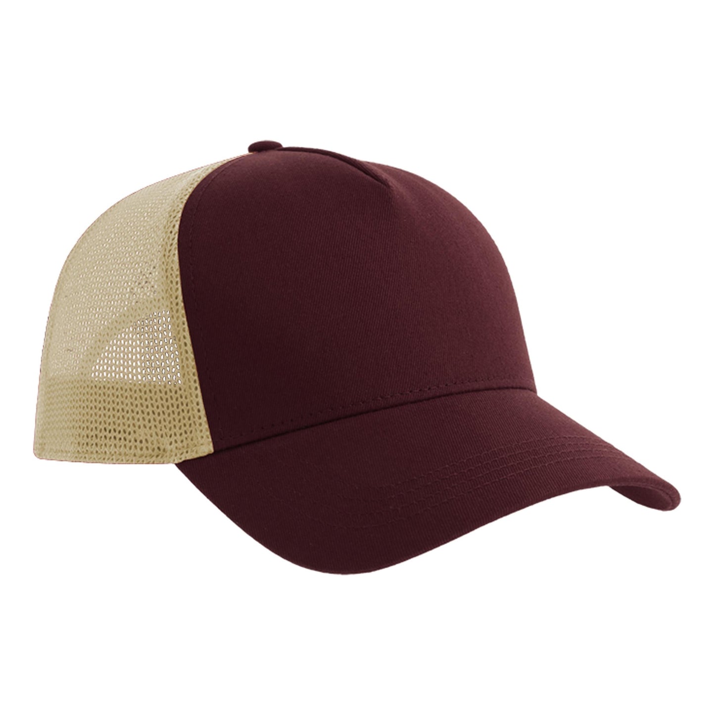 Burgundy-Stone - Back - Atlantis Rapper 5 Panel Cotton Sustainable Trucker Cap