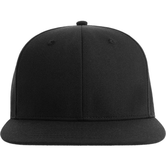 Black - Front - Atlantis Unisex Adult James 6 Panel Recycled Polyester Snapback Cap