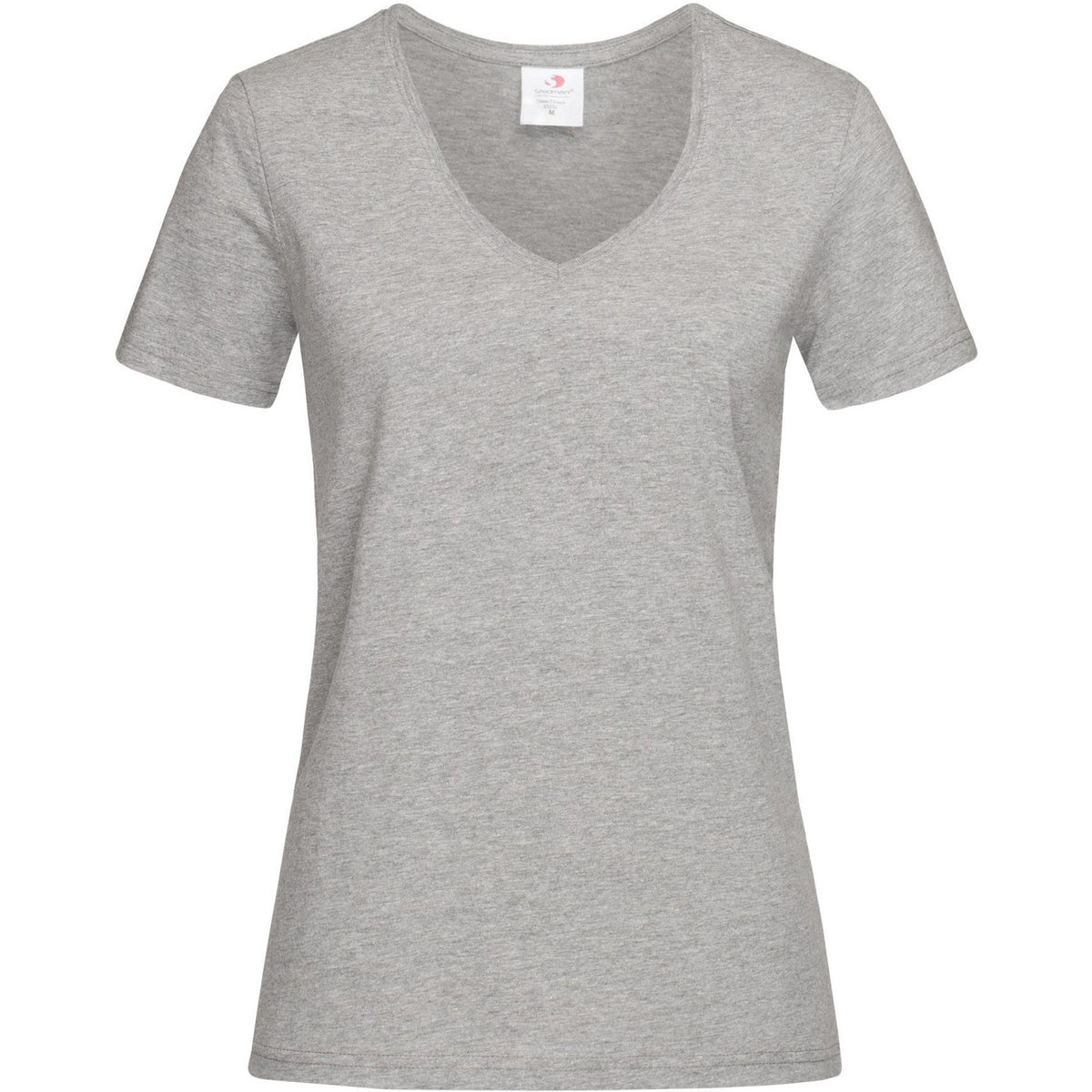 Grey Heather - Front - Stedman Womens-Ladies V Neck Classic T-Shirt