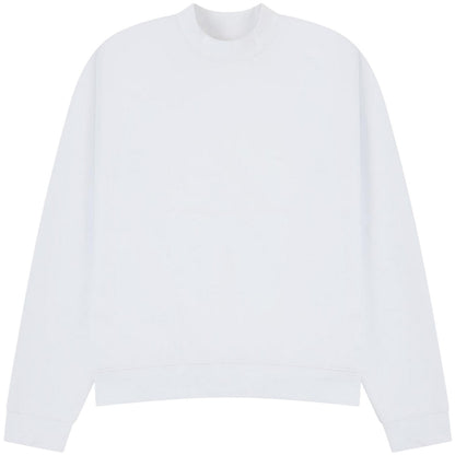 White - Front - Casual Classics Unisex Adult Premium Extended Neckline Boxy Oversized Sweatshirt