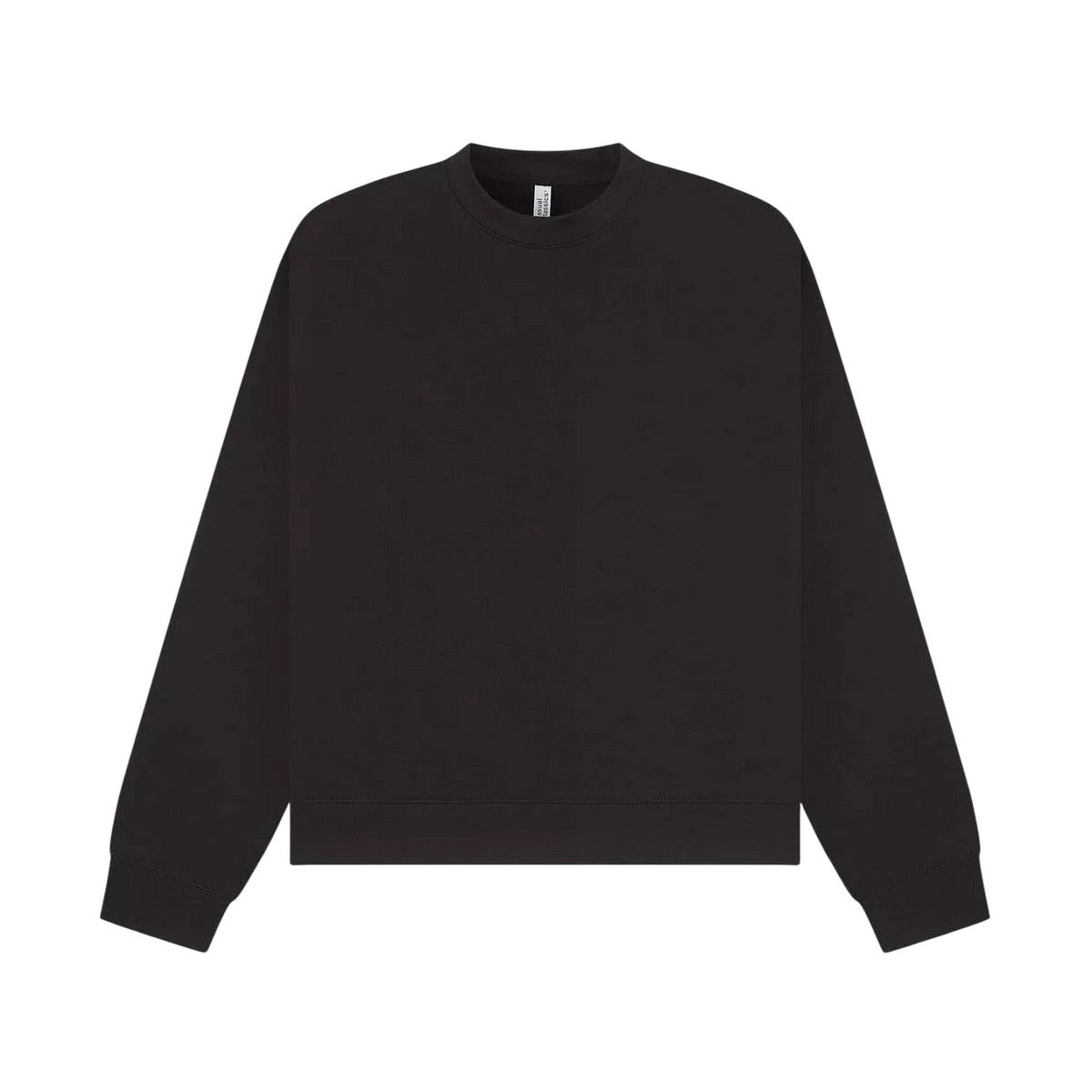 Black - Front - Casual Classics Unisex Adult Premium Extended Neckline Boxy Oversized Sweatshirt