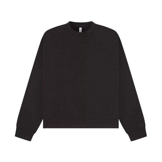 Black - Front - Casual Classics Unisex Adult Premium Extended Neckline Boxy Oversized Sweatshirt