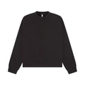 Black - Front - Casual Classics Unisex Adult Premium Extended Neckline Boxy Oversized Sweatshirt