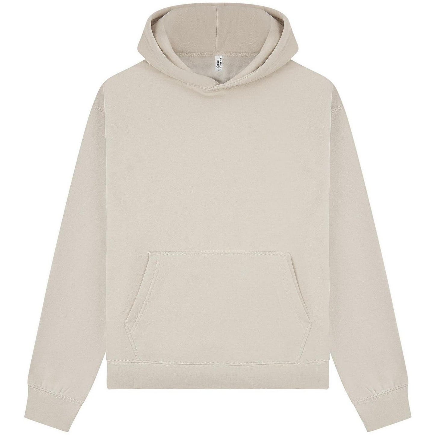 Stone - Front - Casual Classics Unisex Adult Premium Combed Cotton Boxy Oversized Hoodie