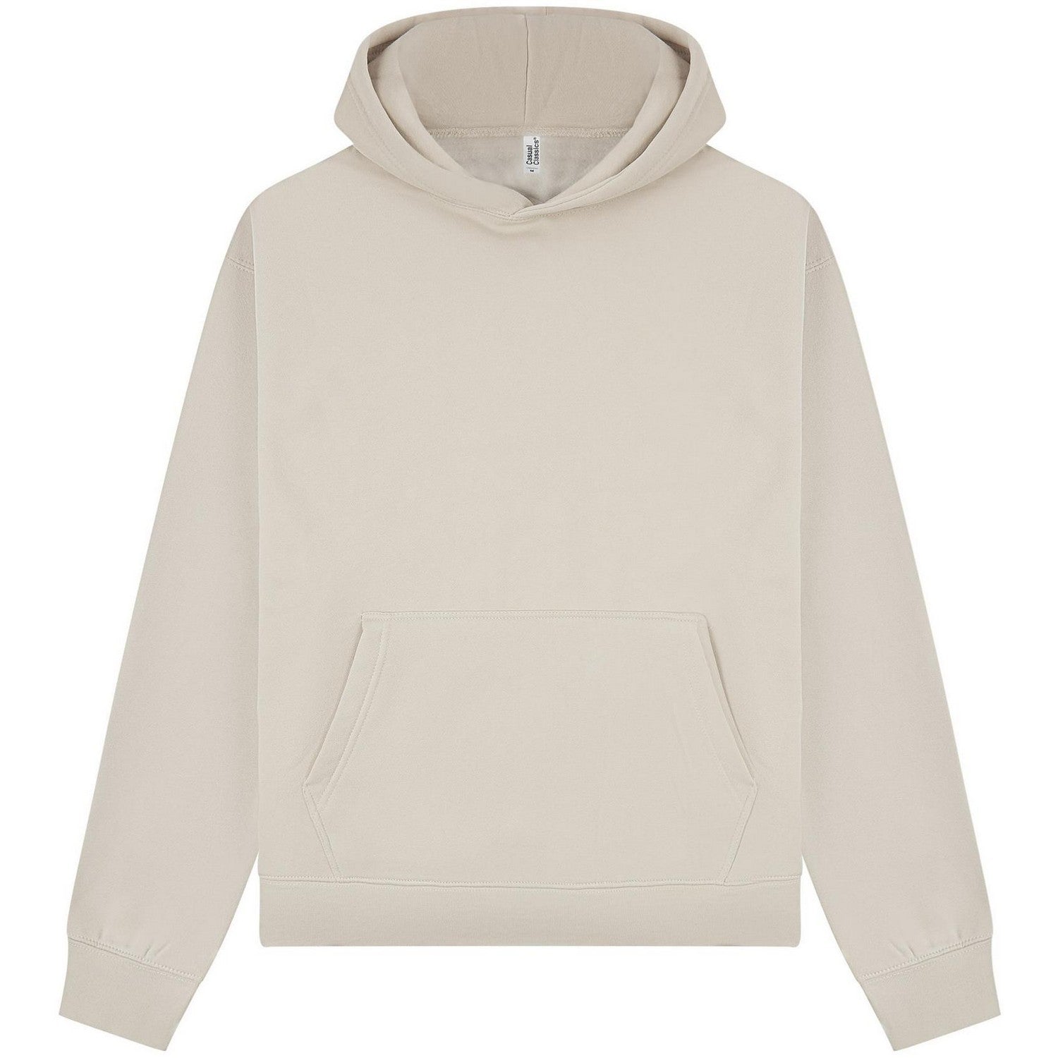 Stone - Front - Casual Classics Unisex Adult Premium Combed Cotton Boxy Oversized Hoodie