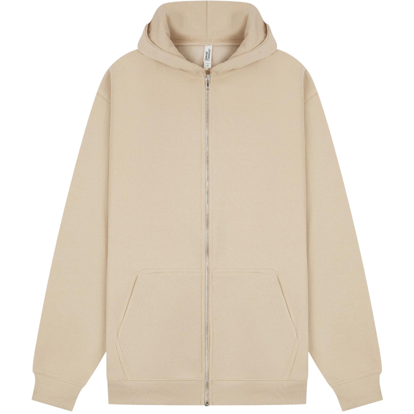 Stone - Front - Casual Classics Unisex Adult Premium Boxy Oversized Full Zip Hoodie