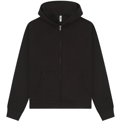 Black - Front - Casual Classics Unisex Adult Premium Boxy Oversized Full Zip Hoodie