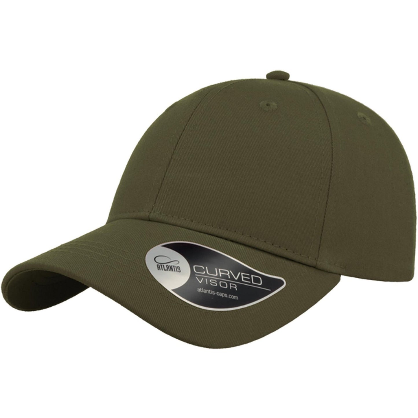 Olive - Back - Atlantis Unisex Adult Baseball Cap