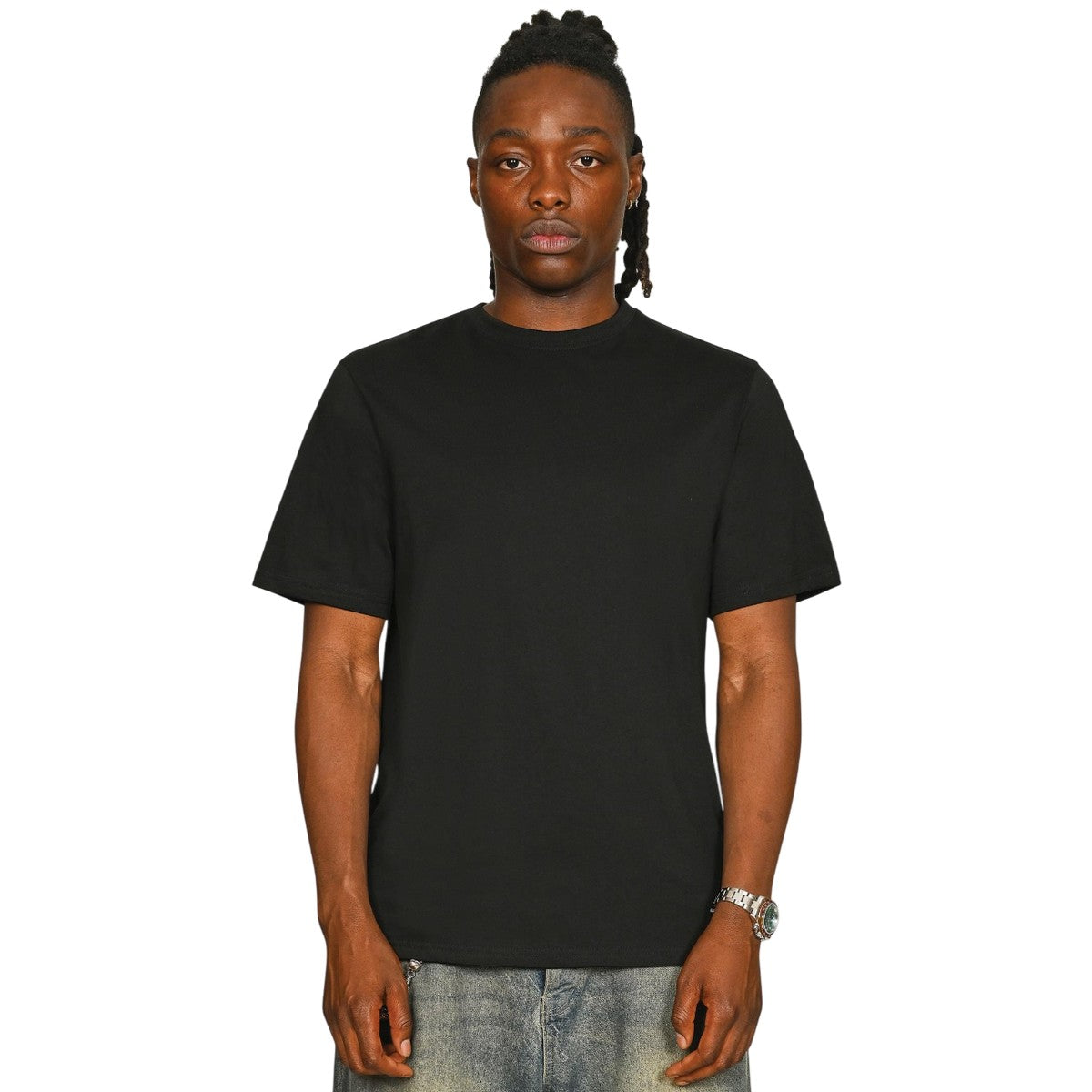 Black - Front - Casual Classics Unisex Adult Combed Ringspun Cotton T-Shirt