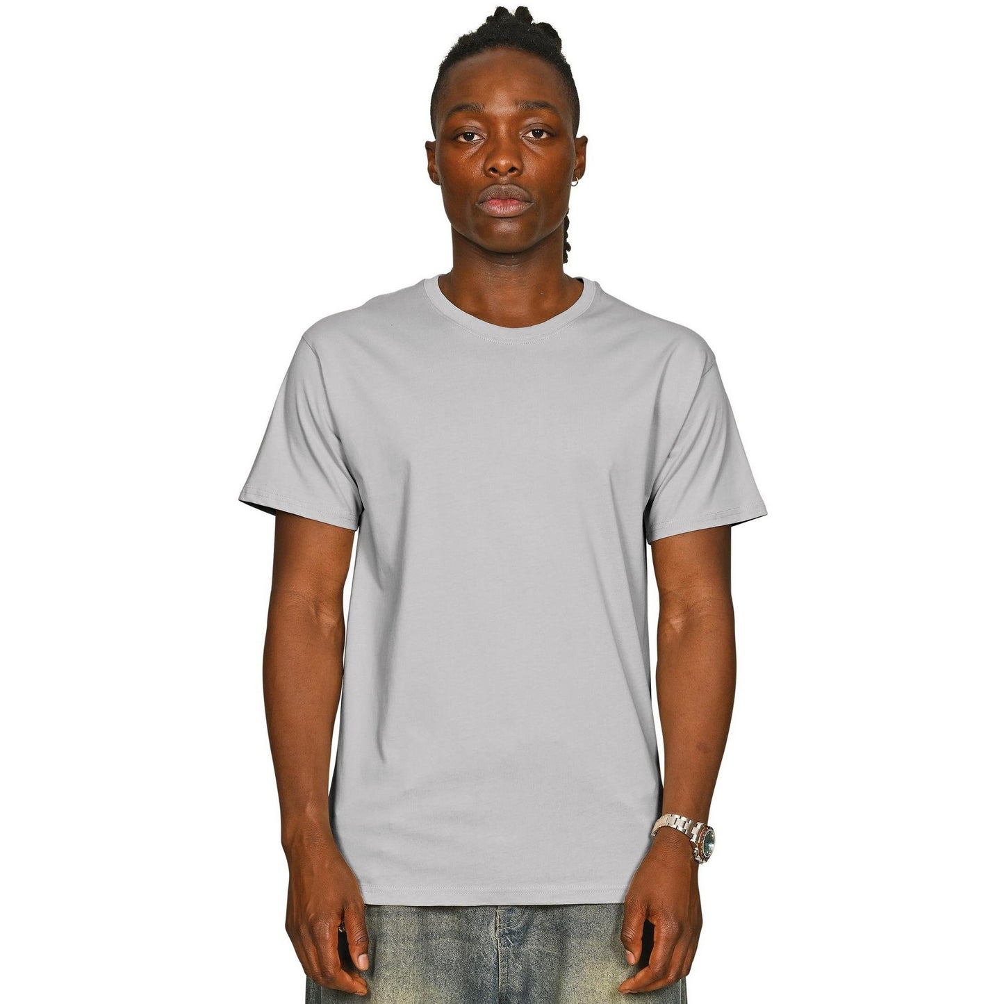 Lunar Grey - Front - Casual Classics Unisex Adult Core 180 Combed Ringspun Cotton Regular T-Shirt