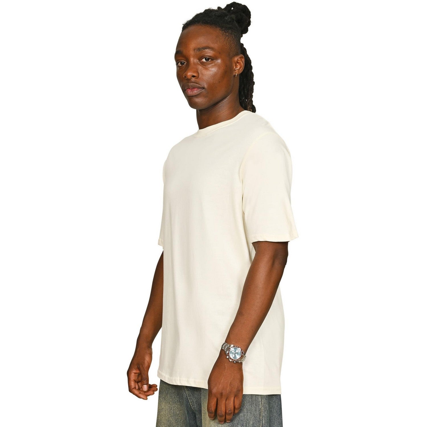 Ecru - Side - Casual Classics Unisex Adult Core 180 Combed Ringspun Cotton Regular T-Shirt
