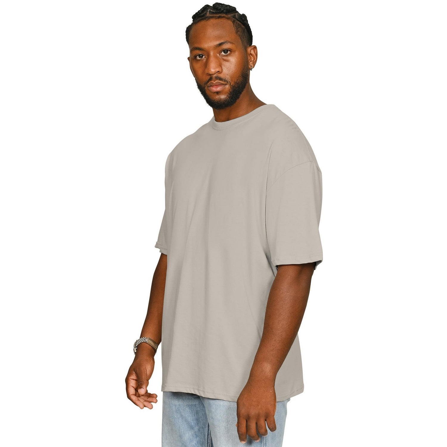 Stone - Side - Casual Classics Unisex Adult Core 180 Combed Ringspun Cotton Tall T-Shirt