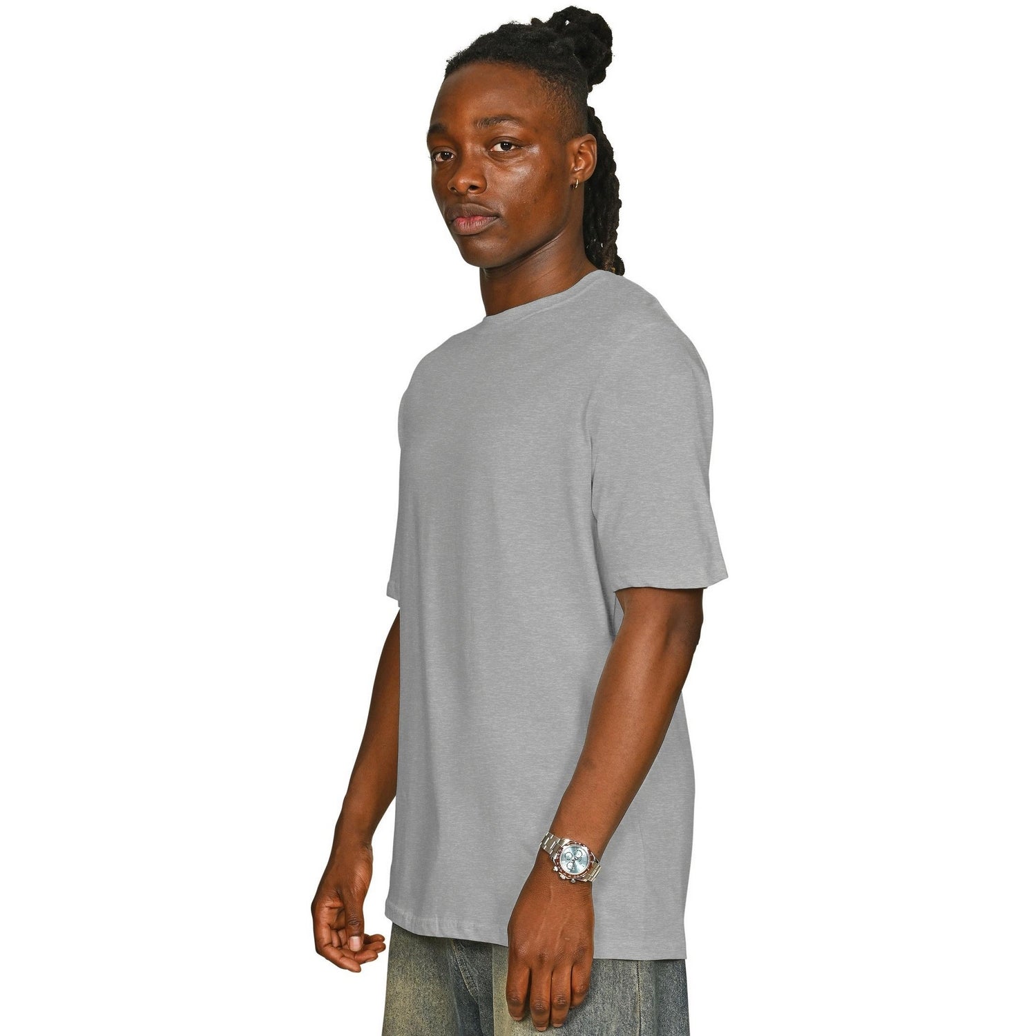 Ash Grey - Side - Casual Classics Unisex Adult Core 180 Combed Ringspun Cotton Tall T-Shirt