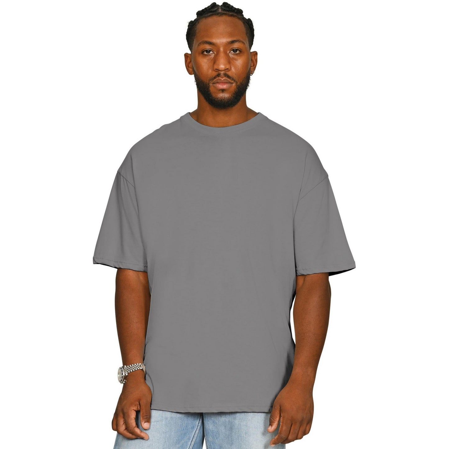 Charcoal - Front - Casual Classics Unisex Adult Core 180 Combed Ringspun Cotton Tall T-Shirt