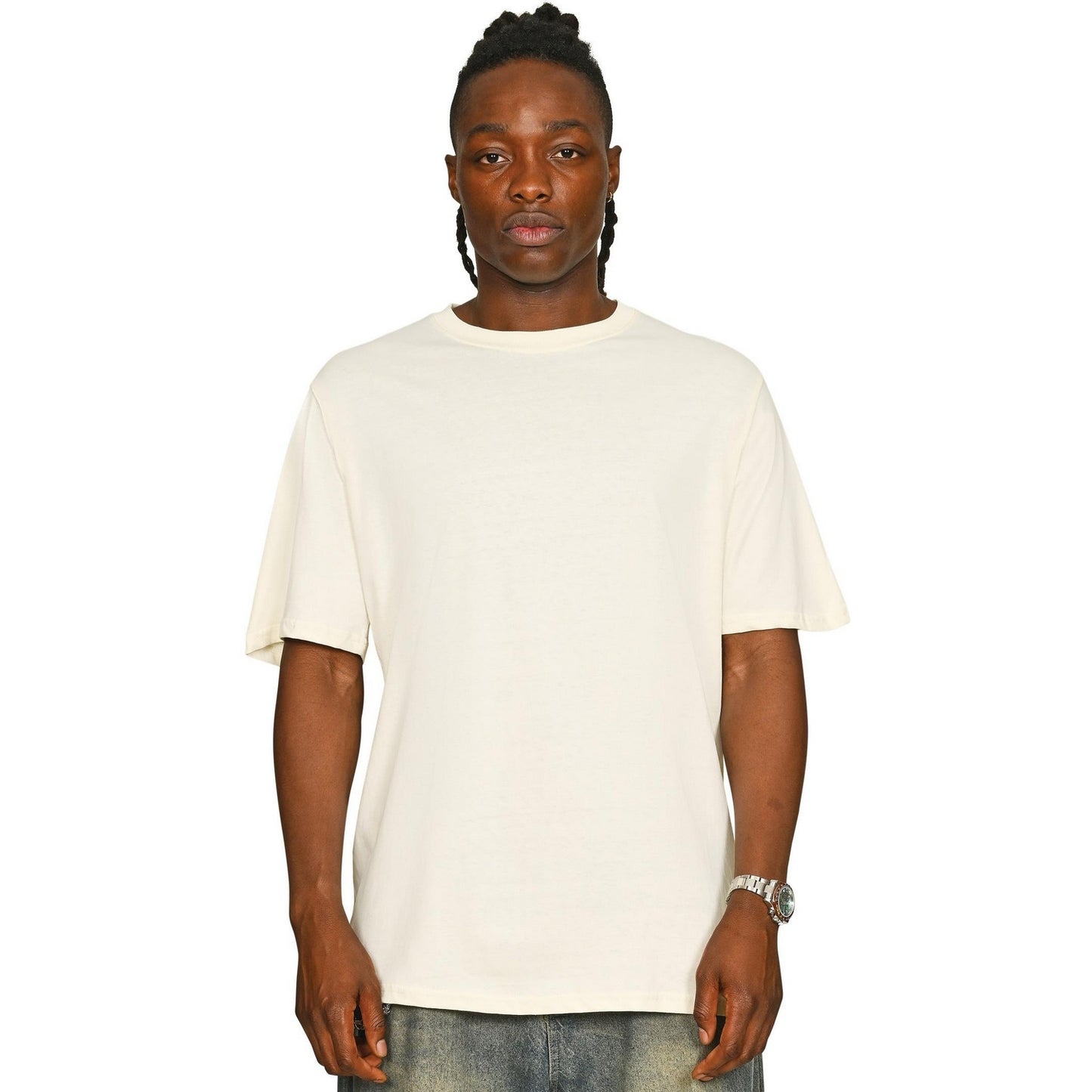 Ecru - Front - Casual Classics Unisex Adult Core 180 Combed Ringspun Cotton Tall T-Shirt