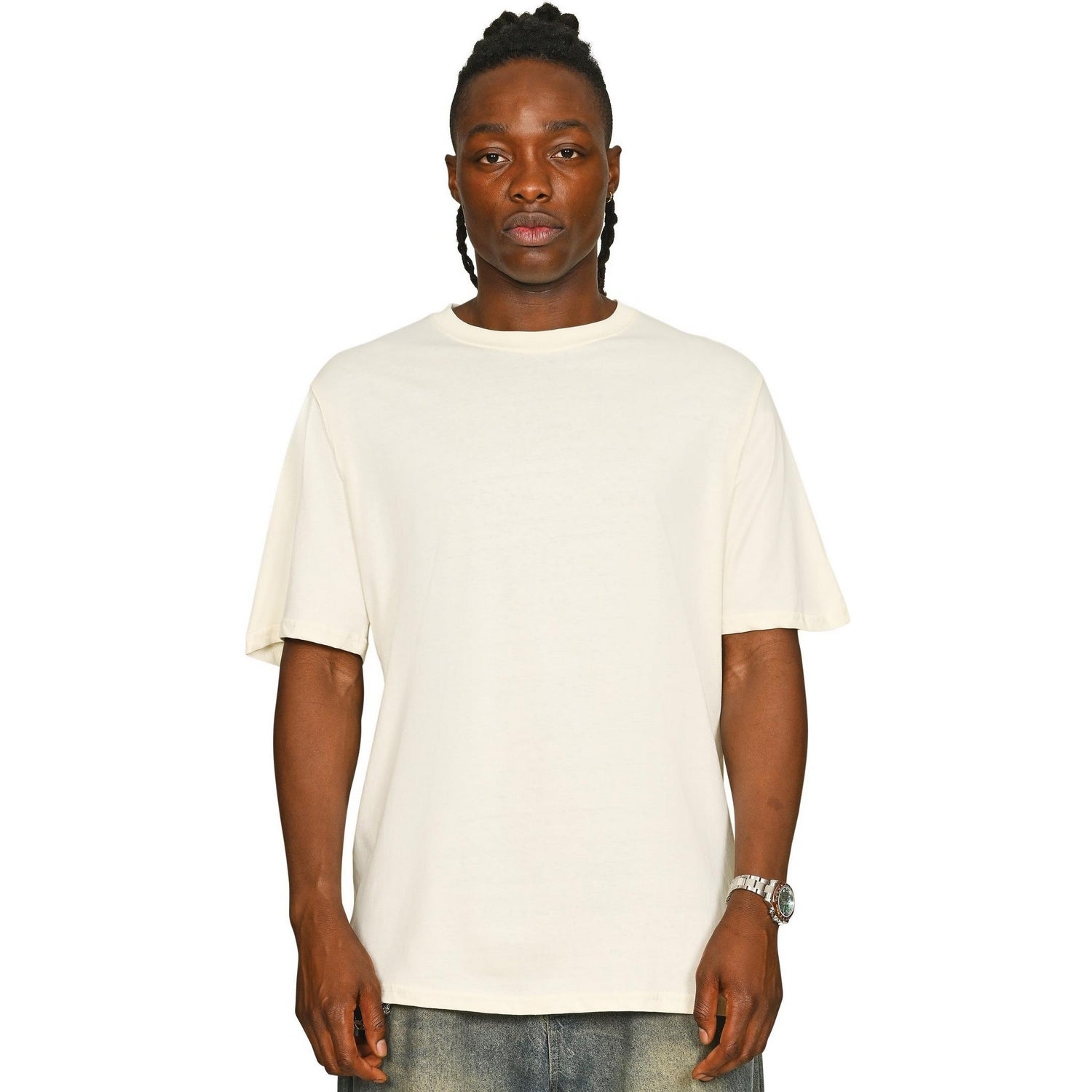 Ecru - Front - Casual Classics Unisex Adult Core 180 Combed Ringspun Cotton Tall T-Shirt