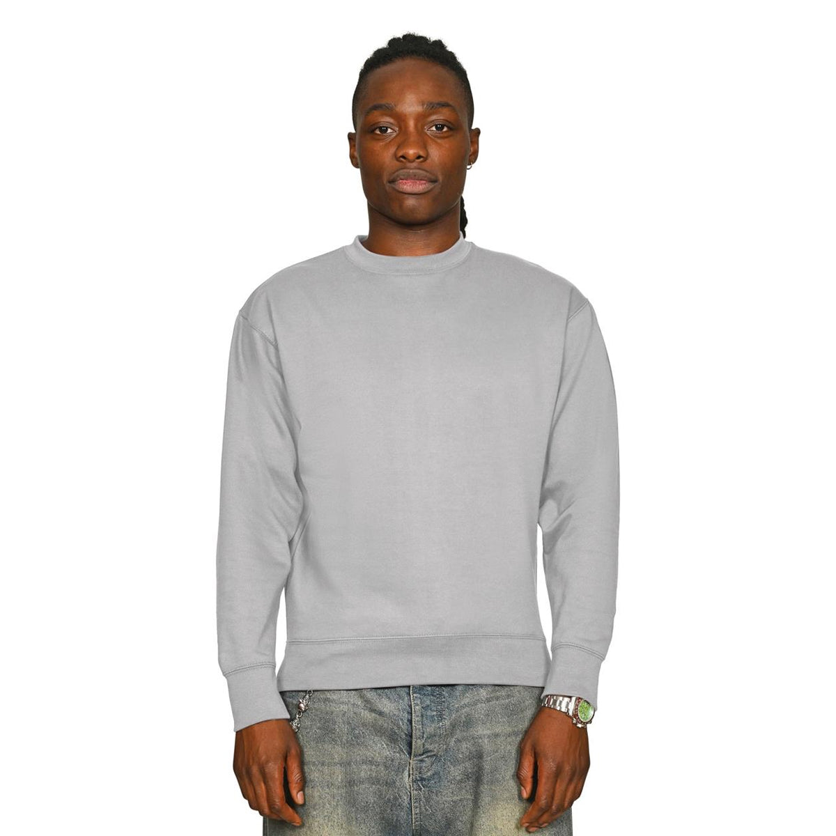 Lunar Grey - Side - Casual Classics Unisex Adult Core Sweatshirt