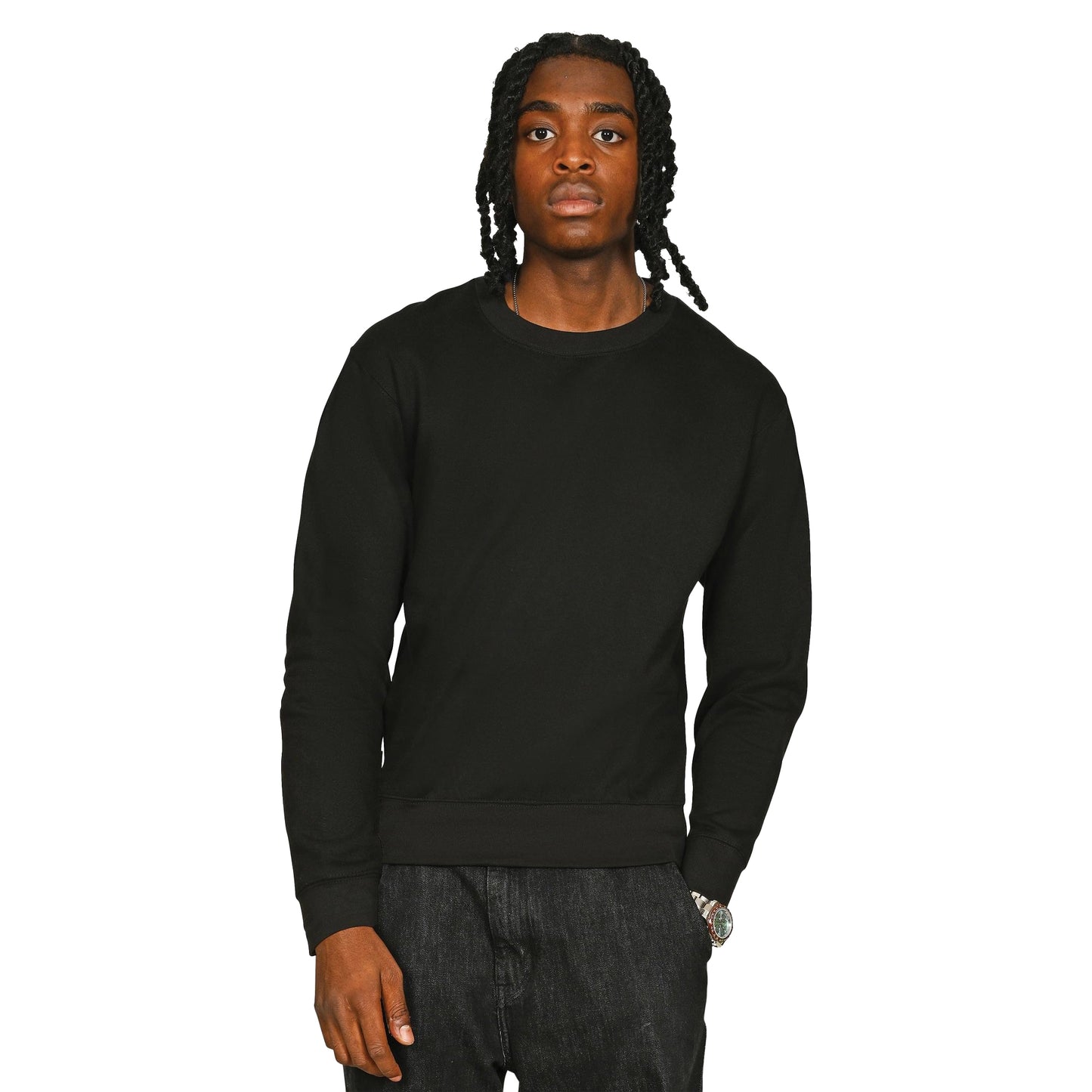 Black - Front - Casual Classics Unisex Adult Core Sweatshirt