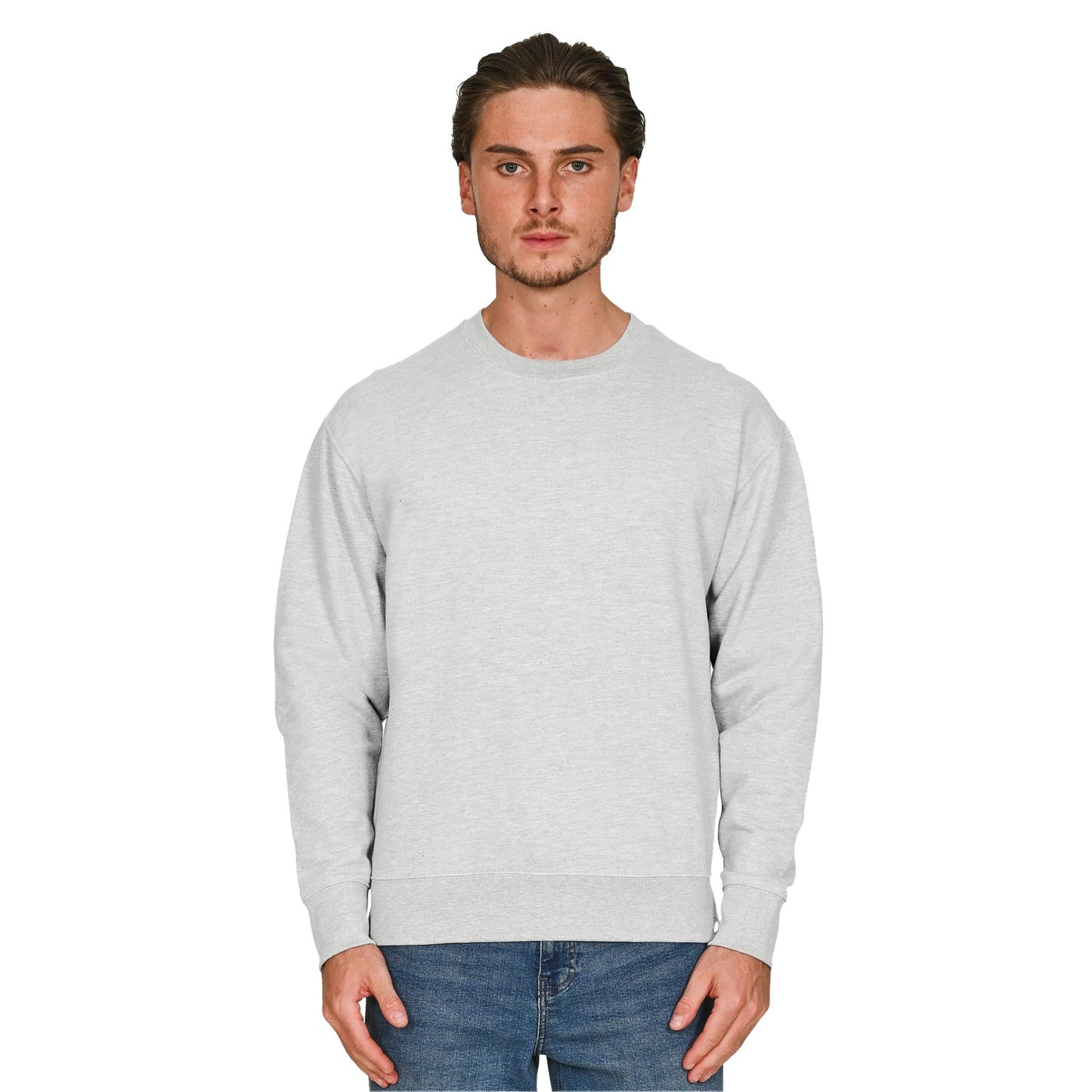Ash Grey - Front - Casual Classics Unisex Adult Core Sweatshirt