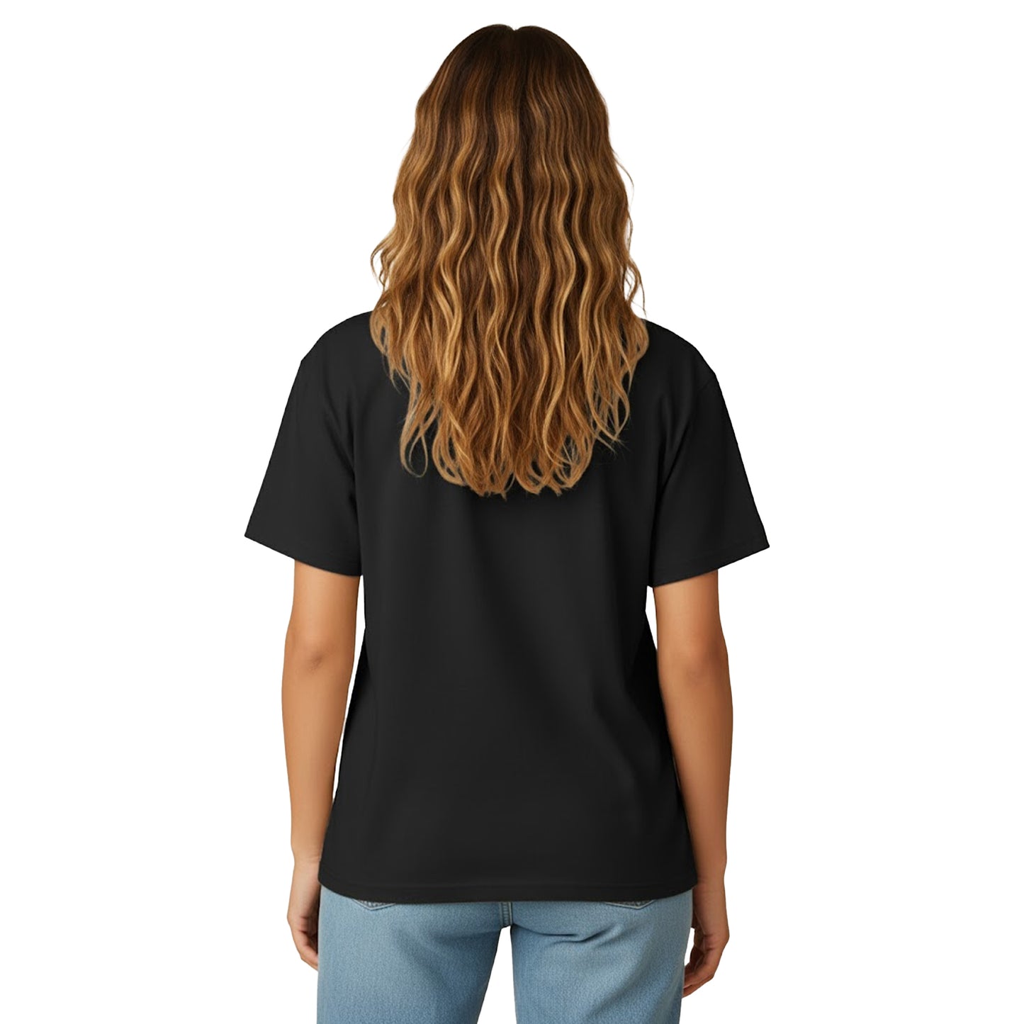 Black - Back - Casual Classics Womens-Ladies Combed Cotton Oversized T-Shirt