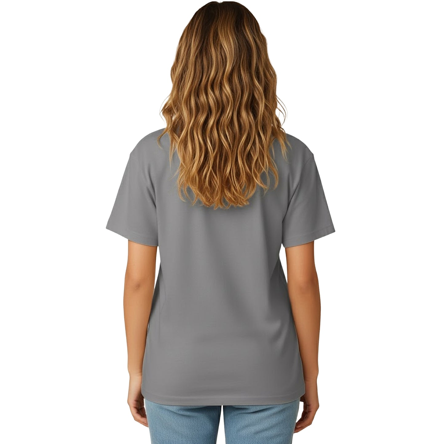 Charcoal - Back - Casual Classics Womens-Ladies Combed Cotton Oversized T-Shirt