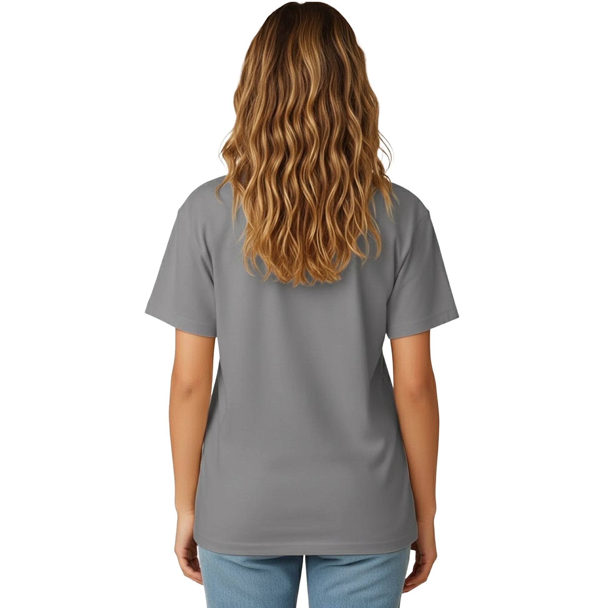 Charcoal - Back - Casual Classics Womens-Ladies Combed Cotton Oversized T-Shirt