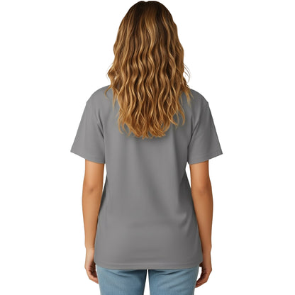 Charcoal - Back - Casual Classics Womens-Ladies Combed Cotton Oversized T-Shirt