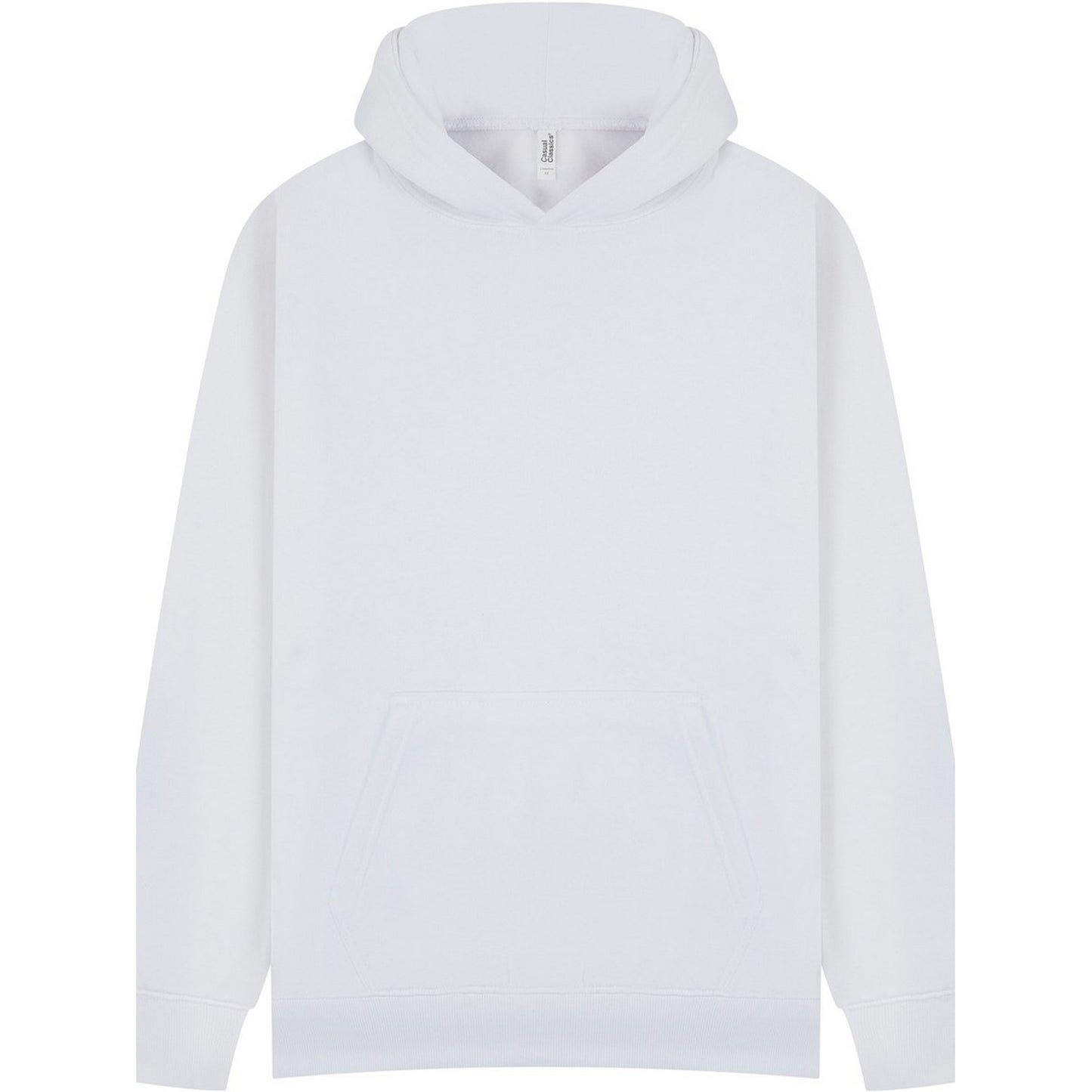 White - Front - Casual Classics Mens Core 280 Ringspun Cotton Hoodie